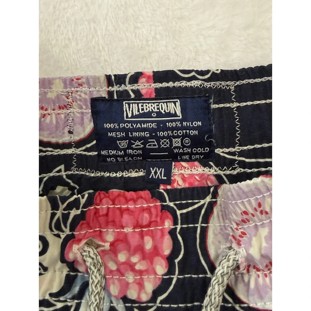 Vilebrequin Moorea Swim Trunks Mens Fruit Print Navy Blue XXL